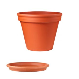 Saviruukku 7 cm + 7 cm aluslautanen setti